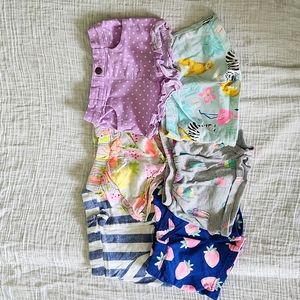 6 pack/bundle of toddler shorts